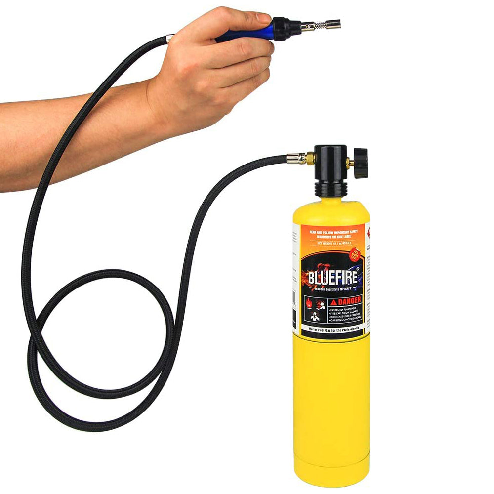 HT-1933 Propane / MAP Gas Soldering Torch Head with 3' Hose | Self-Igniting Welding Station with Adjustable Flame