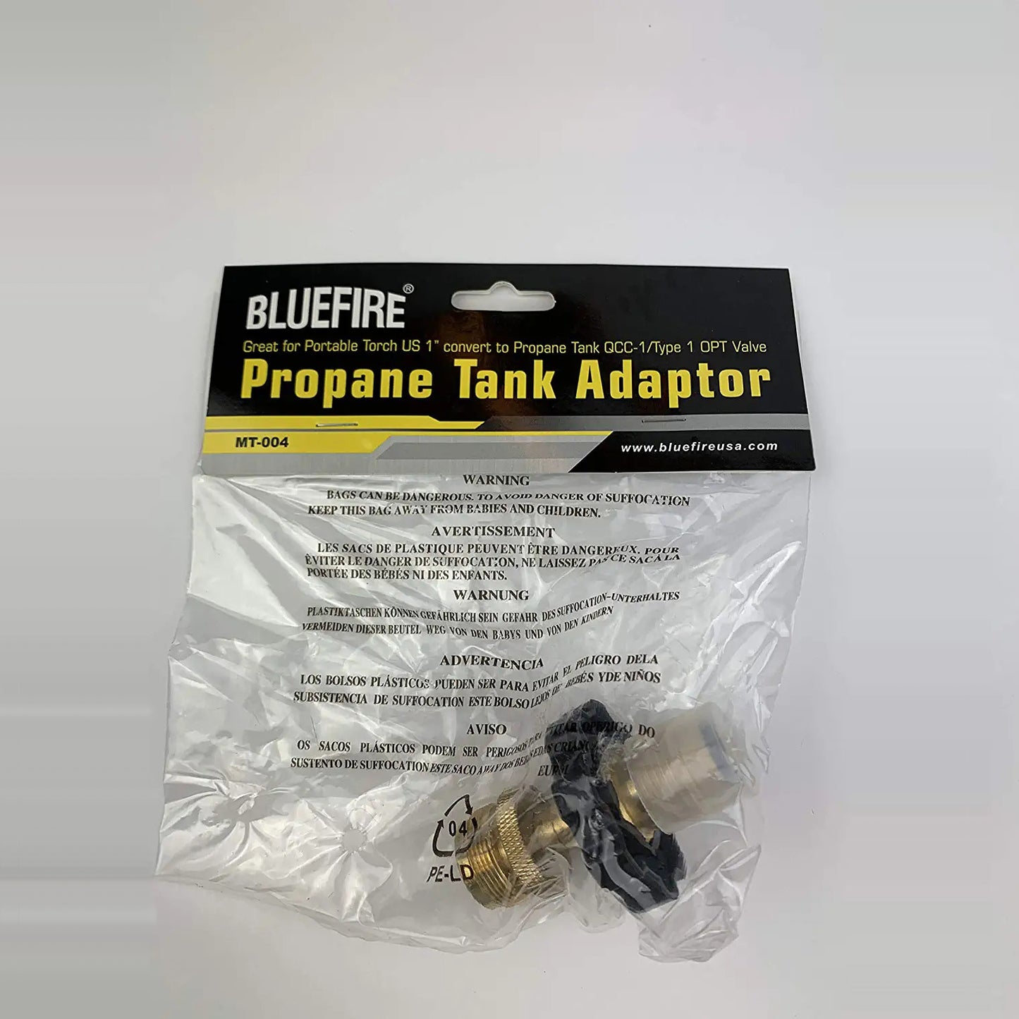 MT-004 Universal Fit Propane Tank Adapter Convert POL QCC1 Type 1 to CGA 600 Connect 20 lb LP Service Valve to Fuel on 1lb Gas Cylinder