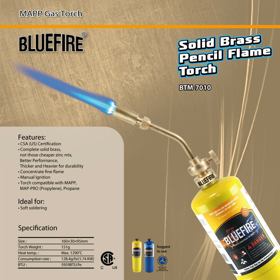 BTM-7010 Solid Brass Jumbo Pencil Flame Gas Welding Torch