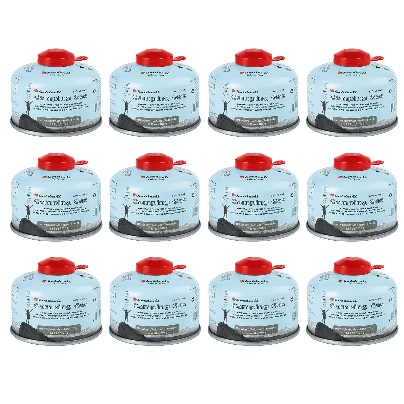 Packl Packl of 12 BF-IB100-12 Isobutane Fuel Canister 100 Gram Camping Stove ...