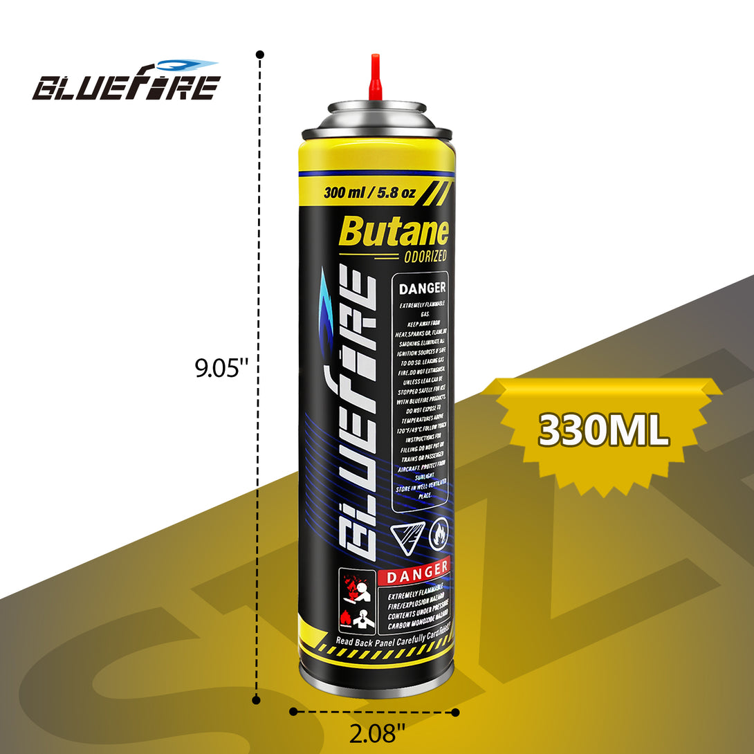 Bluefire Butane Fuel Refill 10.56 fl oz (300 ml) Butane Canister with ...
