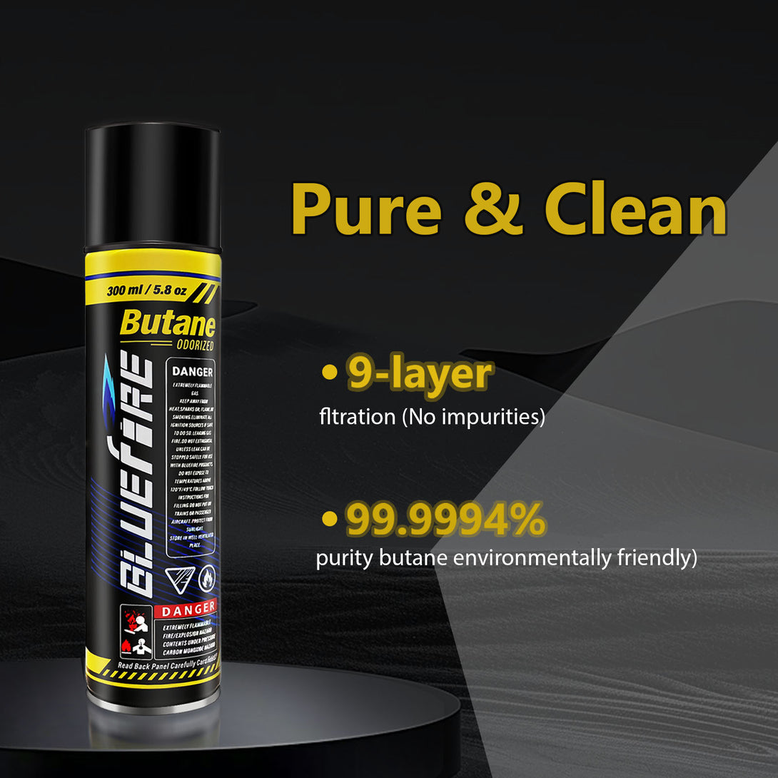 Bluefire Butane Fuel Refill 10.56 fl oz (300 ml) Butane Canister with ...