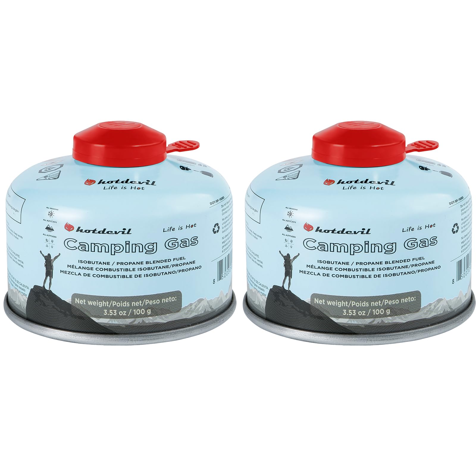 Packl Packl of 2 BF-IB100-2 Isobutane Fuel Canister 100 Gram Camping Stove F ...