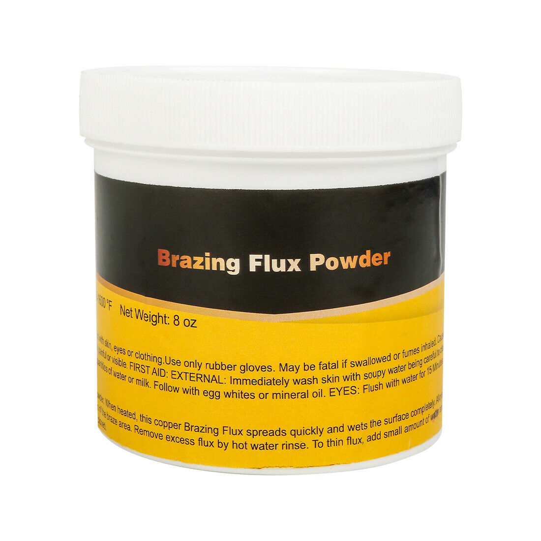 JFB-102S 1/2 lb Silver Brazing Flux powder for Silver Phos Copper Welding Alloys Rods HVAC Plumbing AC Repair Lower Welding Soldering Melting