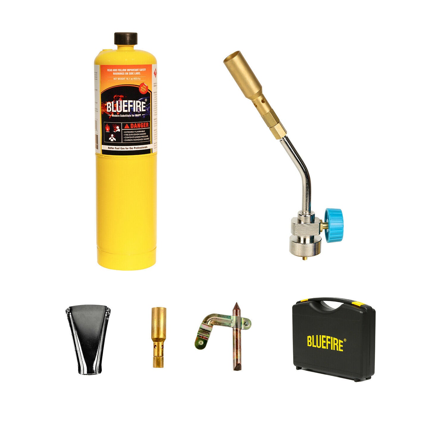 ‎BTM-7020-K Solid Brass Pencil Flame Gas Welding Torch Head with MAPP gas Kit