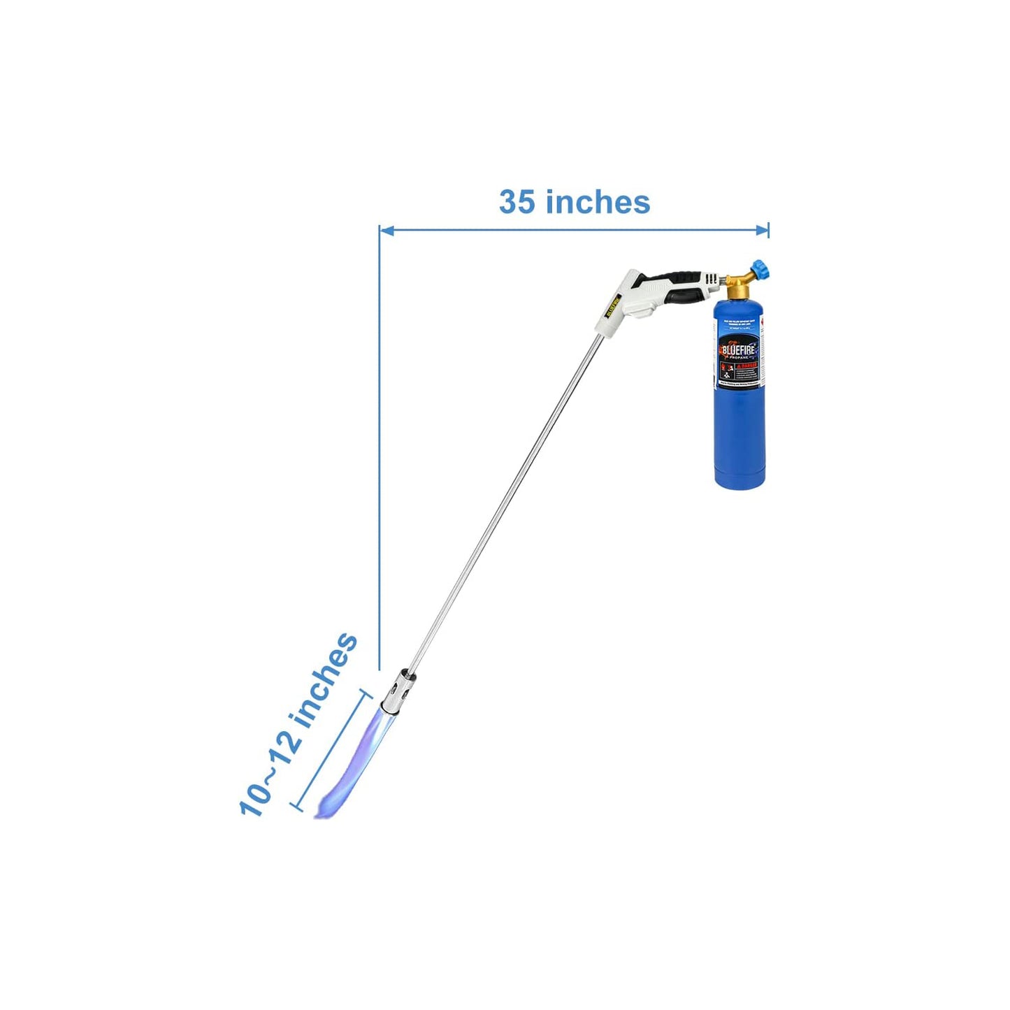 ‎MRAS-8360 32" long Propane Torch Weed Burner Self Igniting Cord Free Flamethrower Weed Torch