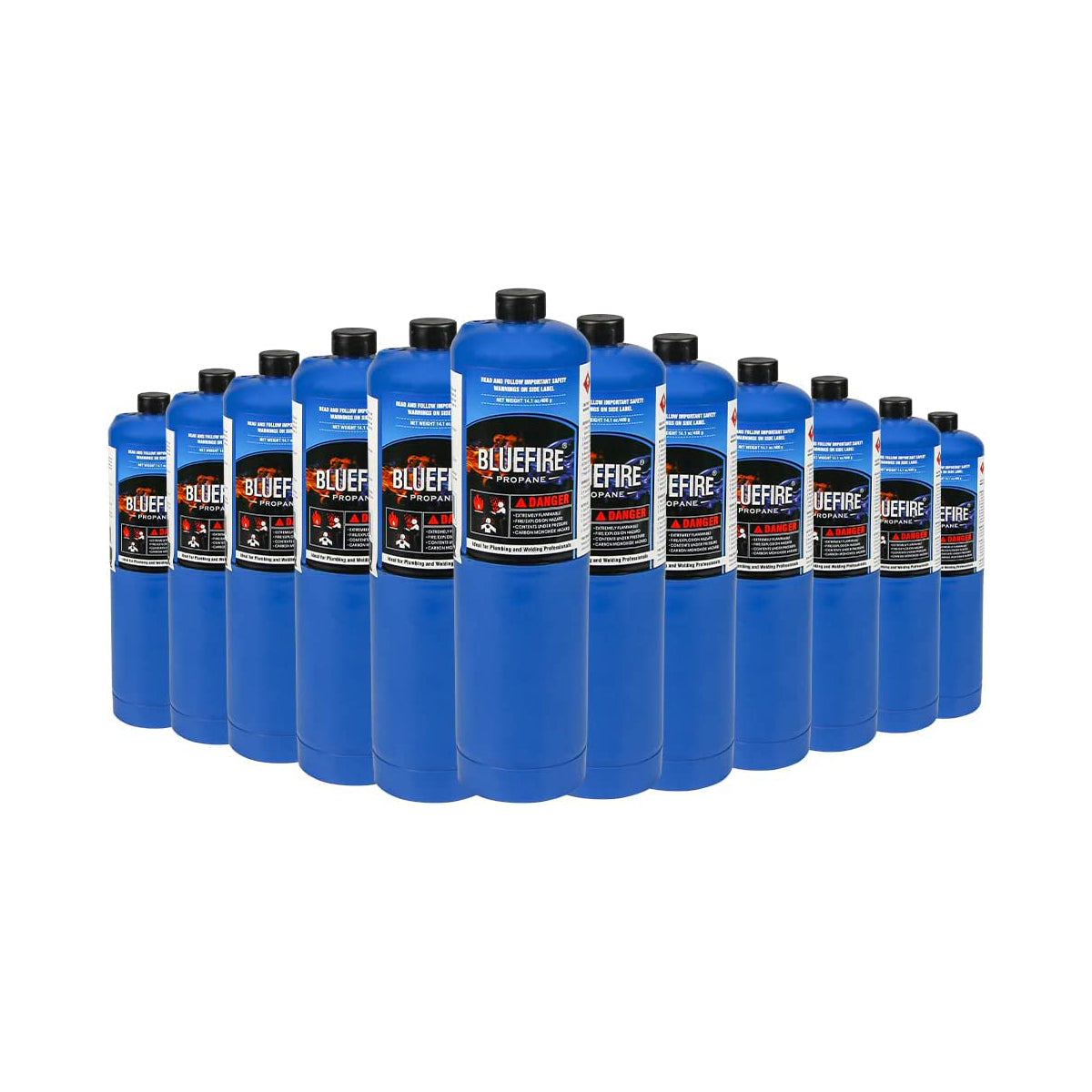 Pack of 12, BLUEFIRE Standard Propane Gas Cylinder