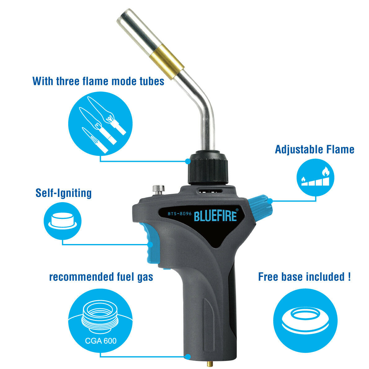 BTS-8096-1 Metal Trigger Start MAPP MAP Propane Gas Welding Torch,Plumbing HVAC US