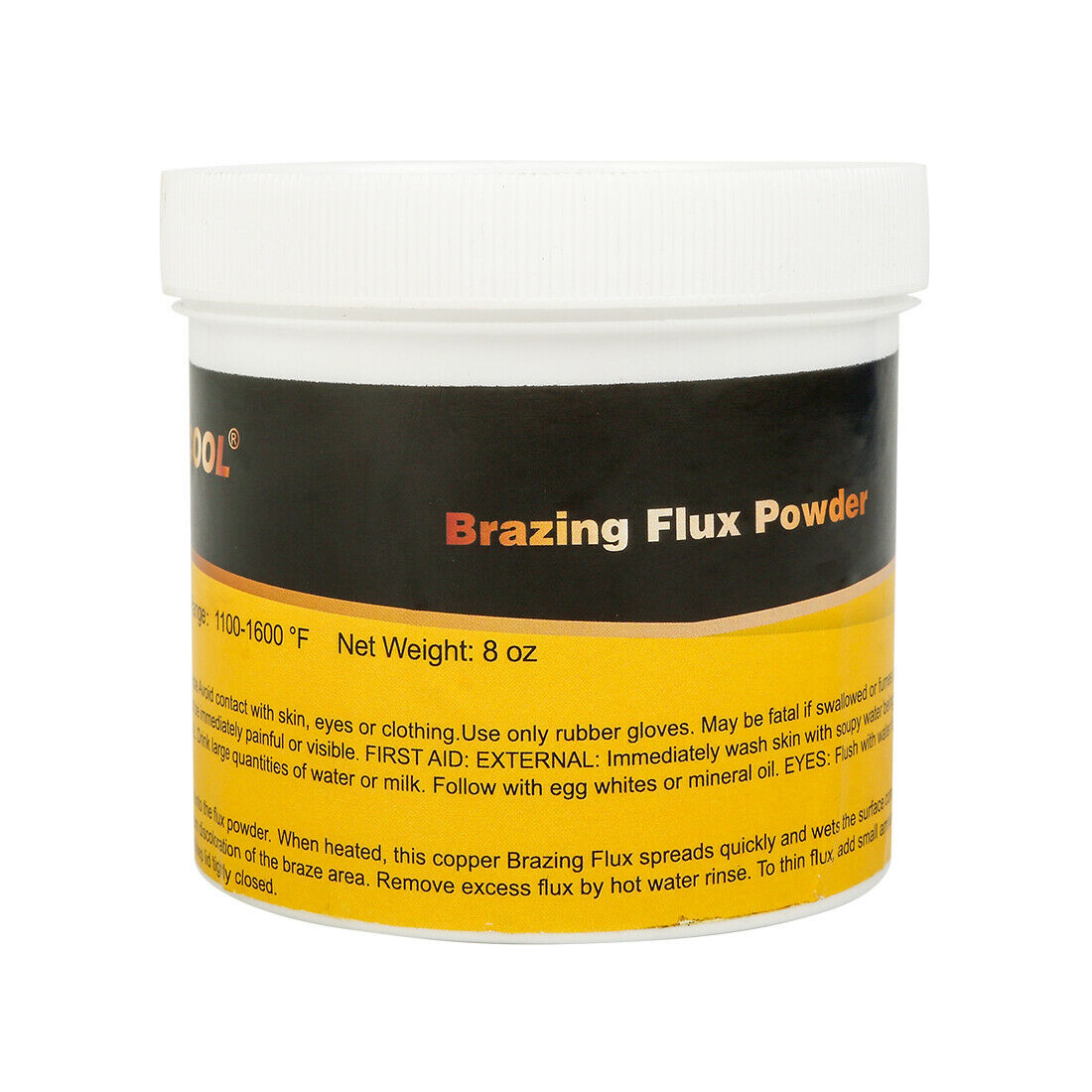 JFB-102S 1/2 lb Silver Brazing Flux powder for Silver Phos Copper Welding Alloys Rods HVAC Plumbing AC Repair Lower Welding Soldering Melting