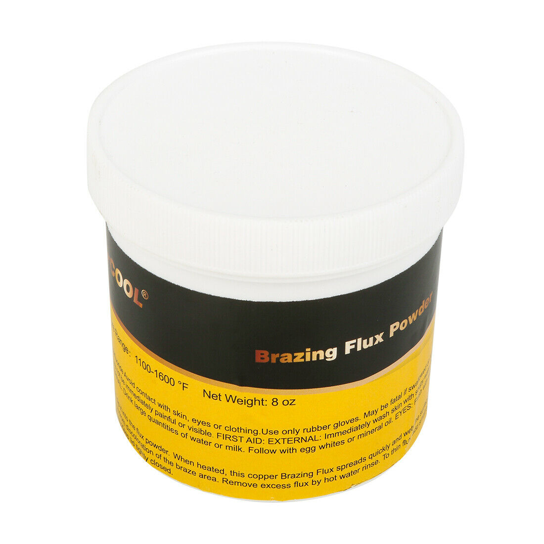 JFB-102S 1/2 lb Silver Brazing Flux powder for Silver Phos Copper Welding Alloys Rods HVAC Plumbing AC Repair Lower Welding Soldering Melting